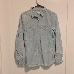 Chambray button front shirt size S